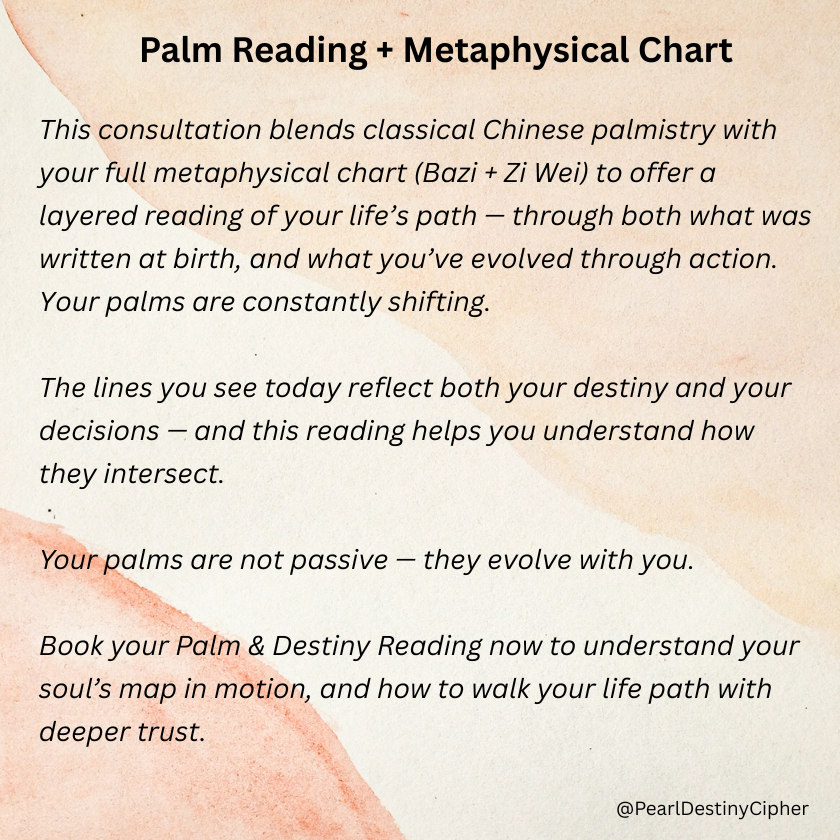 Palm Reading + Metaphysical Chart
